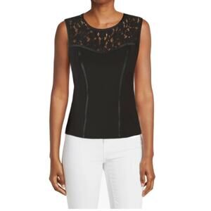New! Nanette Lepore Women's Lace Yoke Sleeveless Top